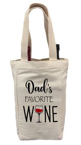 Dad's Favorite Wine Tote Bag, Father's Day Wine Gift Bag