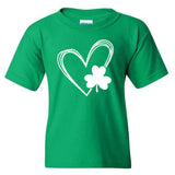 Heart Shamrock T-Shirt, Heart St. Patricks Day Shirt, Shamrock St Patricks Shirt, St. Patrick's Day Shirt for Girls, Heart with Shamrock Shirt