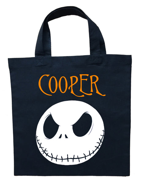 Victorian Gothic Halloween Skull Trick or Treat Grocery Bag