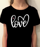 Love Shirt for Girls, Script Love T-Shirt, Love T-Shirt for Girls, Girls Love Valentines Day Shirt, Valentines Day Shirt for Girls