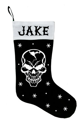 Skull Christmas Stocking, Skull Stocking, Skull Gift Idea, Skull Christmas Gift