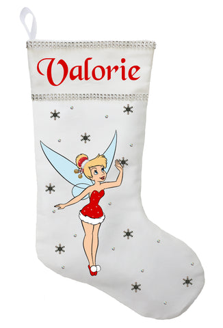 Tinker Bell Christmas Stocking - Personalized and Hand Made Tinker Bell Christmas Stocking