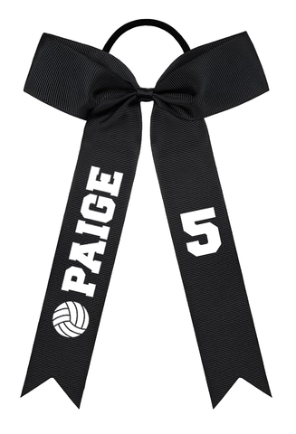 Personalized Volleyball Hair Bows, Custom Volleyball Hair Tie with Name and Number