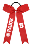 Personalized Volleyball Hair Bows, Custom Volleyball Hair Tie with Name and Number