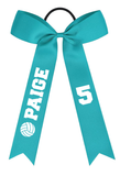Personalized Volleyball Hair Bows, Custom Volleyball Hair Tie with Name and Number