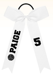 Personalized Volleyball Hair Bows, Custom Volleyball Hair Tie with Name and Number