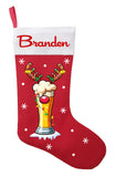 Reindeer Pilsner Christmas Stocking, Pilsner Beer Stocking, Pilsner Beer Gift