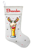 Reindeer Pilsner Christmas Stocking, Pilsner Beer Stocking, Pilsner Beer Gift