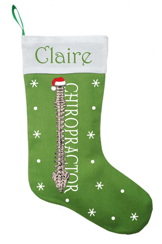 Chiropractor Christmas Stocking, Personalize Chiropractic Christmas Gift