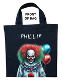Killer Clown Trick or Treat Bag, Scary Clown Trick or Treat Bag, Adult Male Scary Clown Halloween Bag, Killer Clown Halloween Bag