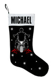 Biker Christmas Stocking, Motorcycle Christmas Stocking, Custom Biker Stocking, Personalized Motorcycle Stocking, Gift for Biker