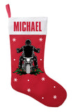 Biker Christmas Stocking, Motorcycle Christmas Stocking, Custom Biker Stocking, Personalized Motorcycle Stocking, Gift for Biker