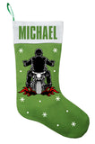Biker Christmas Stocking, Motorcycle Christmas Stocking, Custom Biker Stocking, Personalized Motorcycle Stocking, Gift for Biker