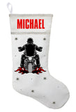 Biker Christmas Stocking, Motorcycle Christmas Stocking, Custom Biker Stocking, Personalized Motorcycle Stocking, Gift for Biker
