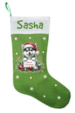 Pomsky Puppy Christmas Stocking, Custom Pomsky Puppy Stocking, Personalized Pomsky Christmas Gift