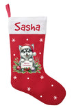Pomsky Puppy Christmas Stocking, Custom Pomsky Puppy Stocking, Personalized Pomsky Christmas Gift