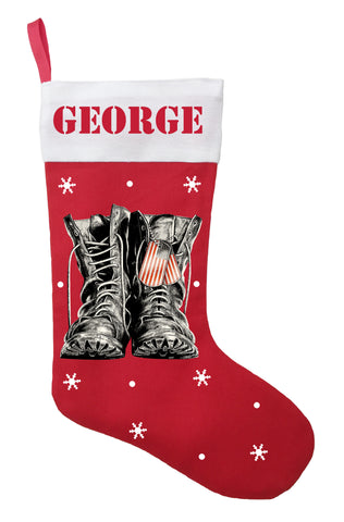 Military Christmas Stocking, Veteran Stocking, Soldier Christmas Stocking, Custom Soldier Stocking, Personalized Soldier Stocking