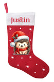 Woodland Hedgehog Christmas Stocking, Personalized Hedgehog Christmas Gift