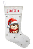 Woodland Hedgehog Christmas Stocking, Personalized Hedgehog Christmas Gift