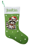 Woodland Raccoon Christmas Stocking, Personalized RaccoonChristmas Gift