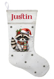 Woodland Raccoon Christmas Stocking, Personalized RaccoonChristmas Gift