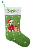 Golden Lab Puppy Christmas Stocking, Custom Yellow Lab Puppy Stocking, Personalized Golden Lab Christmas Gift