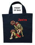 Custom Zombie Cheerleader Trick or Treat Bag, Zombie Cheerleader Halloween Bag