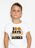 100 Days of Slam Dunks, Basketball 100 Day Shirt, 100th Day of School Boys Shirt