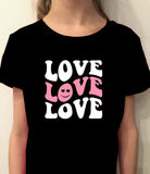 Valentines Day Retro Shirt for Girls, Love Retro T-Shirt, Retro Love T-Shirt for Girls, Girls Retro Valentines Day Shirt, Valentines Day Retro Shirt for Girls