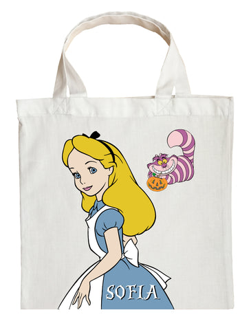 Alice in Wonderland Trick or Treat Bag - Personalized Alice in Wonderland Halloween Bag