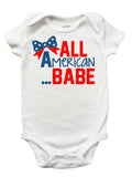 All American Babe Shirt for Girls, Girls 4th of July Shirt, 4th of July Shirt