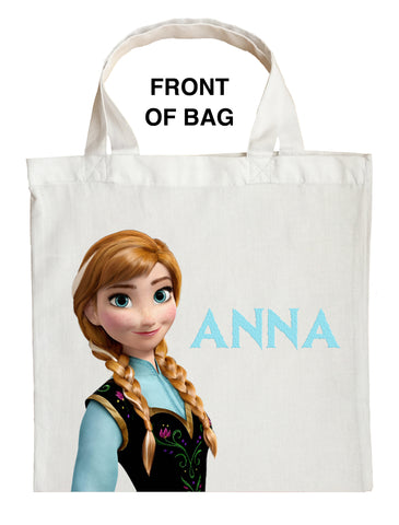 Anna Trick or Treat Bag, Personalized Anna Halloween Bag, Double Sided Frozen Halloween Bag