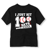 I Just Hit 100 Days of School Shirt, Baseball 100 Day Shirt, 100 Day Baseball T-Shirt