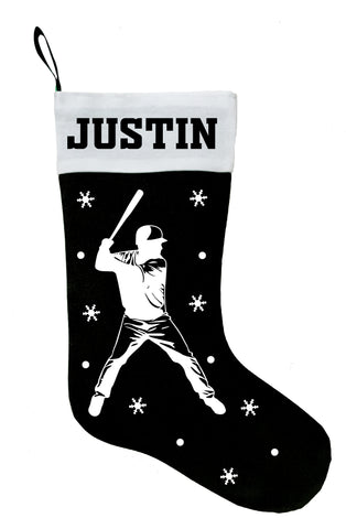 Baseball Player Christmas Stocking, Personalized Baseball Player Stocking, Baseball Player Christmas Gift
