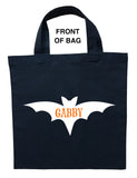 Bat Trick or Treat Bag, Personalized Bat Trick or Treat Bag, Custom Bat Halloween Bag, Bat Loot Bag, Personalized Bat Bag