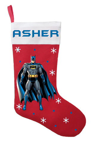 Batman Christmas Stocking - Personalized and Hand Made Batman Christmas Stocking