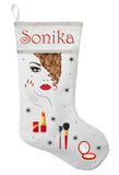 Beauty Christmas Stocking, Tween Christmas Stocking, Personalized Beauty Stocking