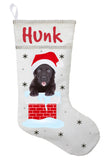 Black Labrador Christmas Stocking - Personalized and Hand Made Black Labrador Stocking - Green, Red or White