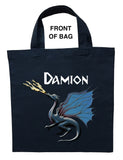 Blue Dragon Trick or Treat Bag, Blue Dragon Halloween Bag, Blue Dragon Loot Bag, Blue Dragon Candy Bag, Custom Blue Dragon Halloween Bag