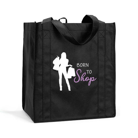 Born to Shop Shopping Tote, Born to Shop Reusable Bag, Born to Shop Shopping Bag, Reusable Born to Shop Bag