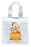 My First Halloween Trick or Treat Bag, Personalized First Halloween Bag, Boys First Halloween Loot Bag, Boys First Halloween Bag