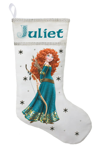 Princess Merida Christmas Stocking, Princess Merida Stocking, Personalized and Hand Made Brave Christmas Stocking
