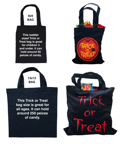 Trick-or-Treating Halloween Customized Tote Bags - Logo Tote Bags