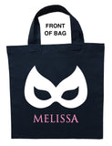 Catwoman Trick or Treat Bag, Personalized Catgirl Bag, Double Sided Catgirl Halloween Bag, Catwoman Halloween Bag