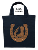 Cowboy Trick or Treat Bag, Personalized Cowboy Halloween Loot Bag, Cowboy Candy Bag, Custom Cowboy Bag