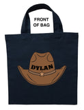 Cowboy Trick or Treat Bag, Personalized Cowboy Halloween Loot Bag, Cowboy Candy Bag, Custom Cowboy Bag
