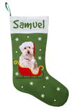 Doodle Dog Christmas Stocking - Personalized and Hand Made Doodle Stocking - Green, Red or White