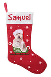 Doodle Dog Christmas Stocking - Personalized and Hand Made Doodle Stocking - Green, Red or White