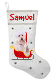 Doodle Dog Christmas Stocking - Personalized and Hand Made Doodle Stocking - Green, Red or White