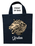 Ferocious Lion Trick or Treat Bag, Personalized Ferocious Lion Halloween Loot Bag, Ferocious Lion Loot Bag